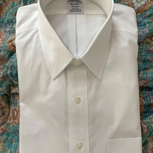 BNWT Brooks Brothers 16 32 White button down dress shirt REGENT fit